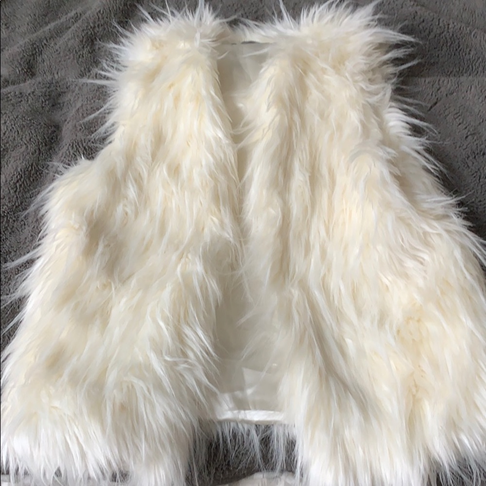 White Faux Fur Vest